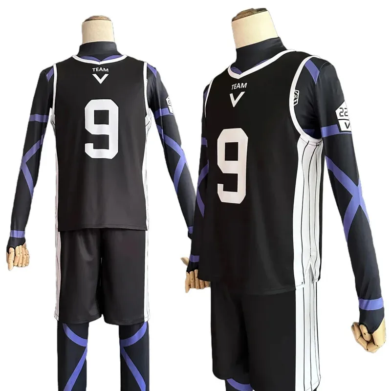 

NewBlue Lock Anime Reo Mikage Nagi Cosplay Costume Wig Black Jersey Football Training Uniform Rose Net Synthetic XXS-2XL RY18932