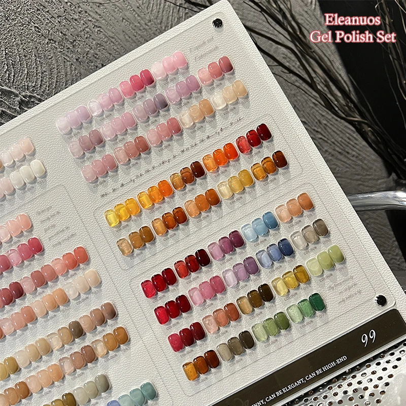 Eleanuos Ijslicht Behandeling gel Polijsten 99PCS Gemengde Vernis Inweken Primer Doorschijnend Blijvende UV LED Jelly Rainbow Nail Art