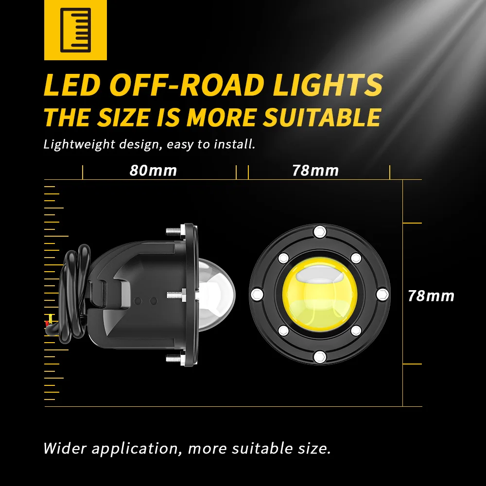 Nuevas luces antiniebla redondas integradas modificadas 3570 focos LED luces de trabajo LED para coche lámpara antiniebla todoterreno impermeable 12V 24V blanco amarillo