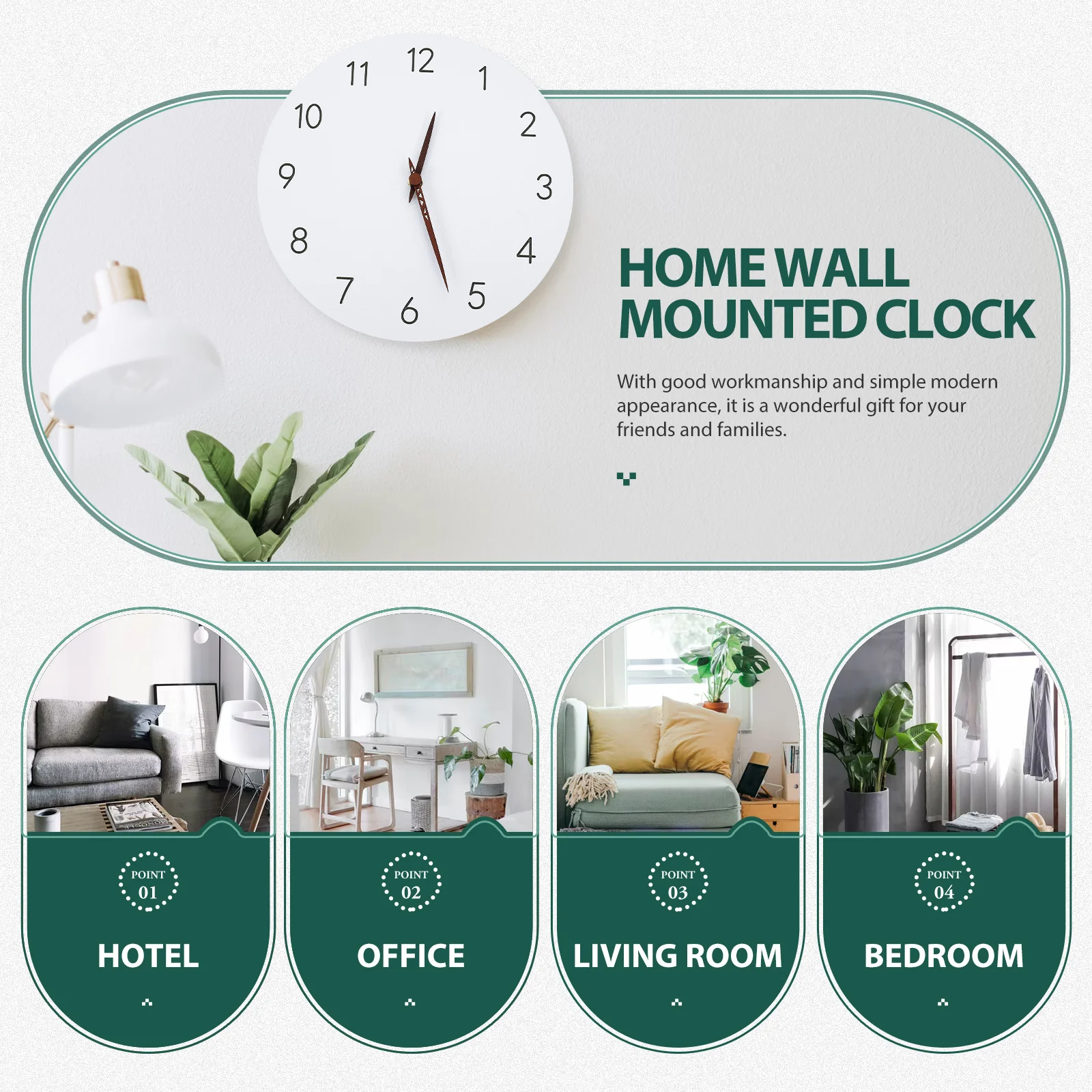 

Round Wall Clock Modern Wooden Silent Quartz Clock For Living Room Bedroom Decor Home Office Hotel Decoration Wall Ornament