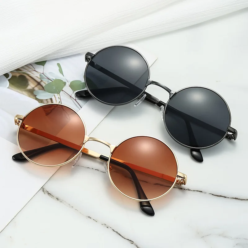 

Trendy Retro Round Sunglasses Fashion Small Frame Vintage Punk Sun Glasses Luxury Brand Designer Eyewear UV400 Goggle