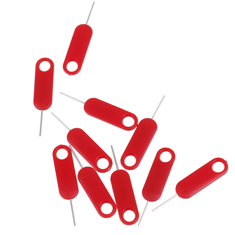 10-teiliges rotes Eject-Pin-Schlüsselwerkzeug zum Entfernen von SIM-Kartenfächern