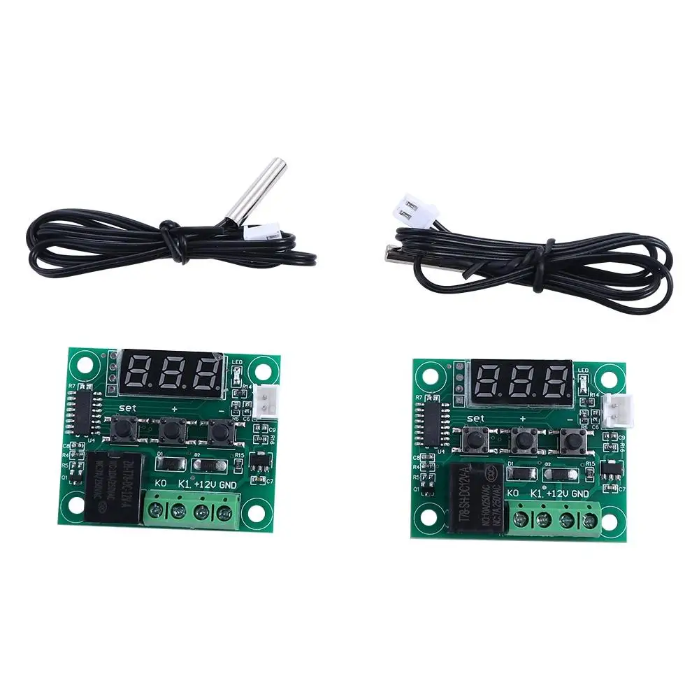 Dual Module Temperatuurregelaar Regulator Sensor Temperatuurregelaar LED Display DC12V Thermostaat W1209