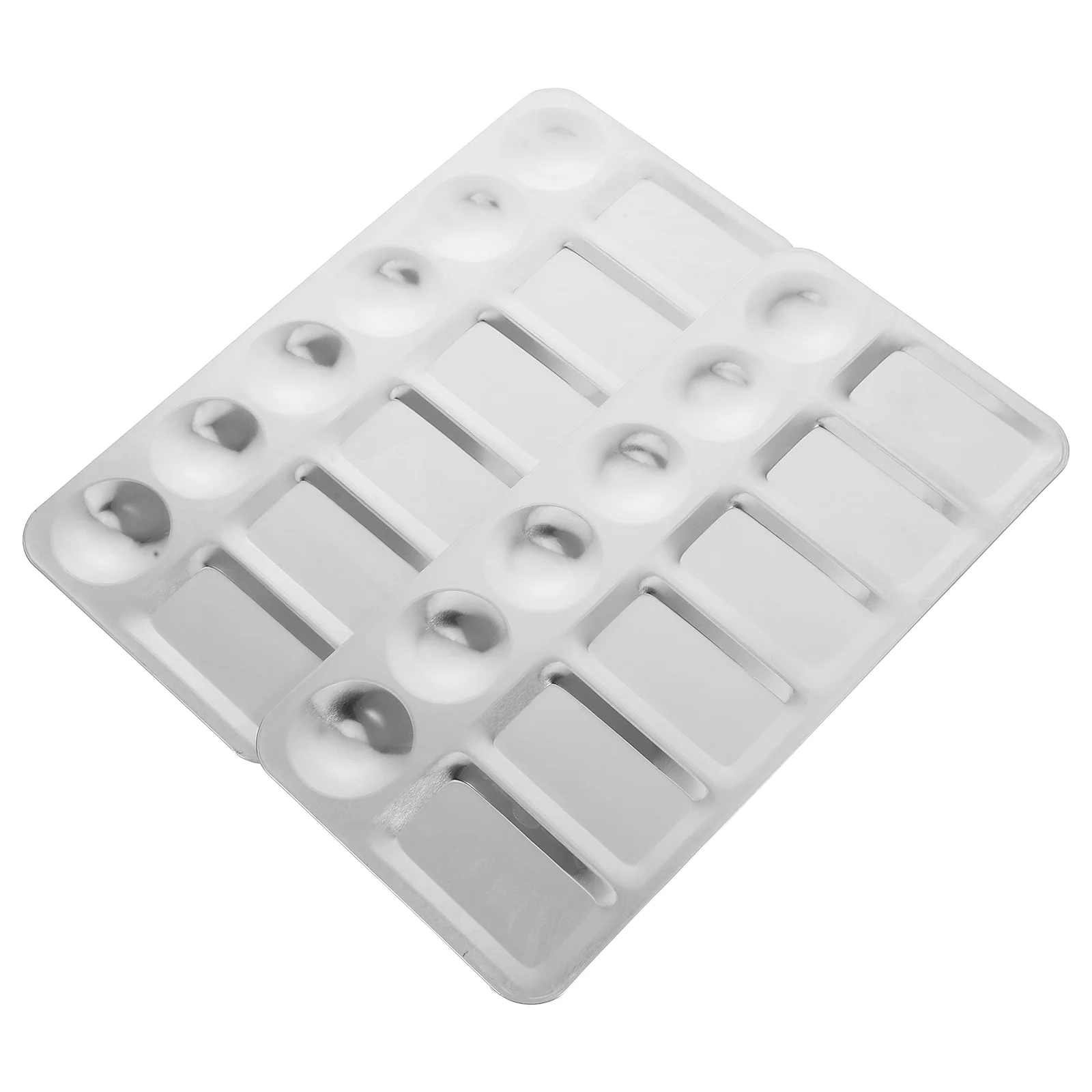 2 Pcs Stainless Steel Palette Grids Painting Tray Palettes Make up Drawing Trays Pigment Plates