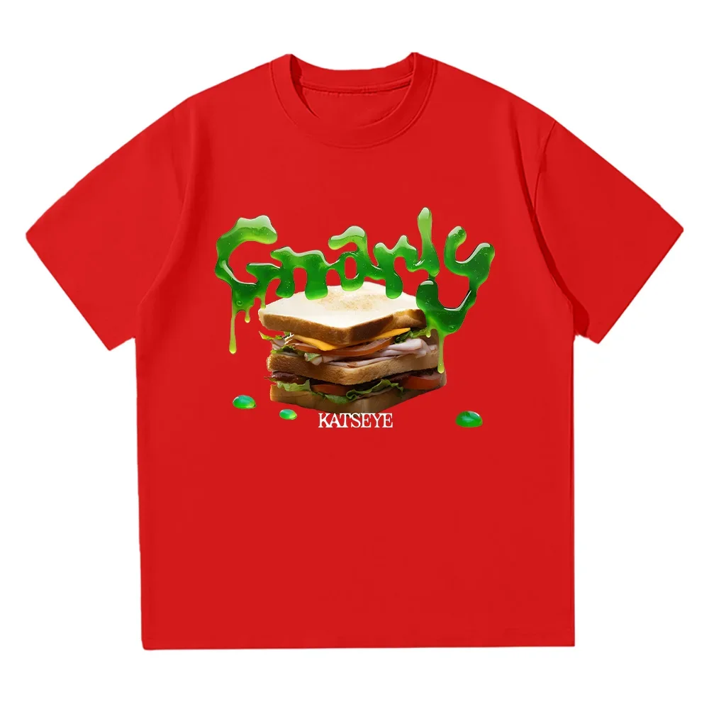 KATSEYE Gnarly تي شيرت موضة التصميم الإبداعي الرجال النساء القطن تيز الكورية نمط Kpop عادية كم قصير Crewneck Y2K تي شيرت