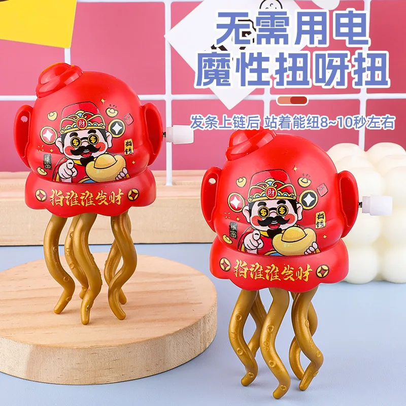 Magic Dancing God Of Fortune Figure Clockwork Toy Inertia Walking Octopus Dance Fun Wind Up Educational Decompression Toy