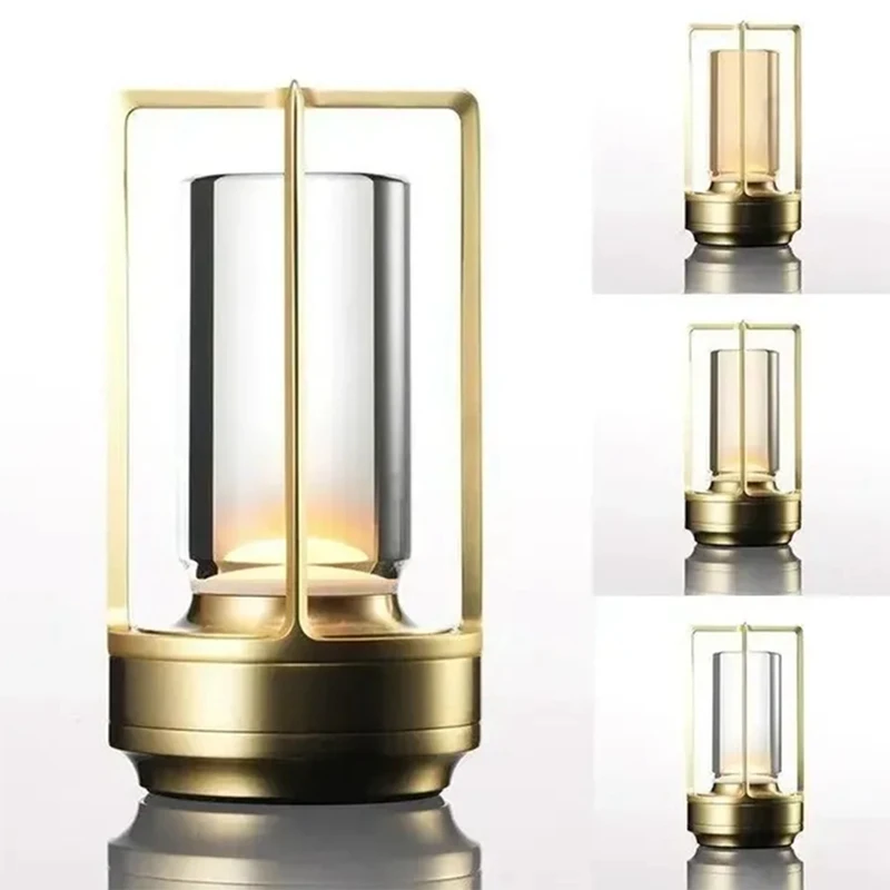 ABVJ-LED Table Lamp Rechargeable Night Light Bedroom Eye Protection Advanced Sense Bedside Lamp Portable Camping Lamp