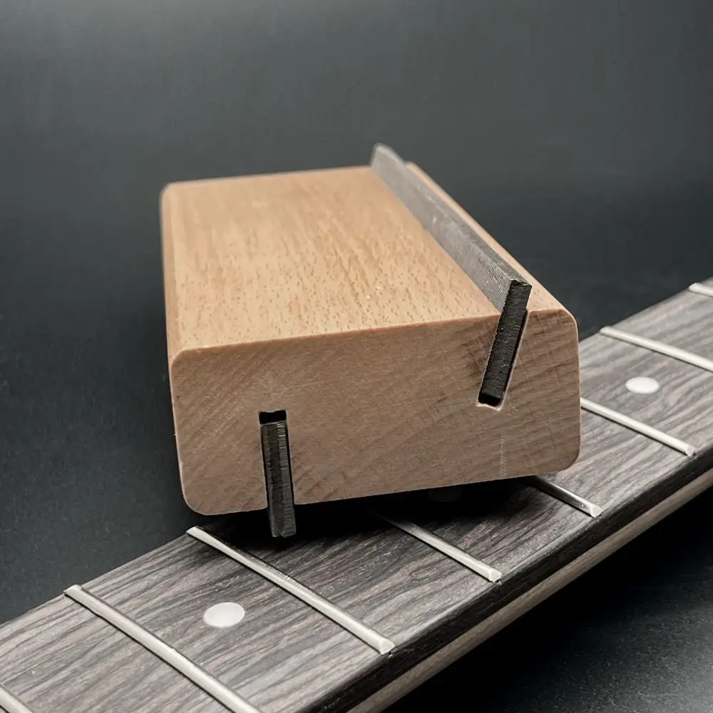 Professional Wood+Carbon Steel Fret End Beveling File 30° 90° 2 In 1 Fret End Dressing File Fret Crowning File Music Store