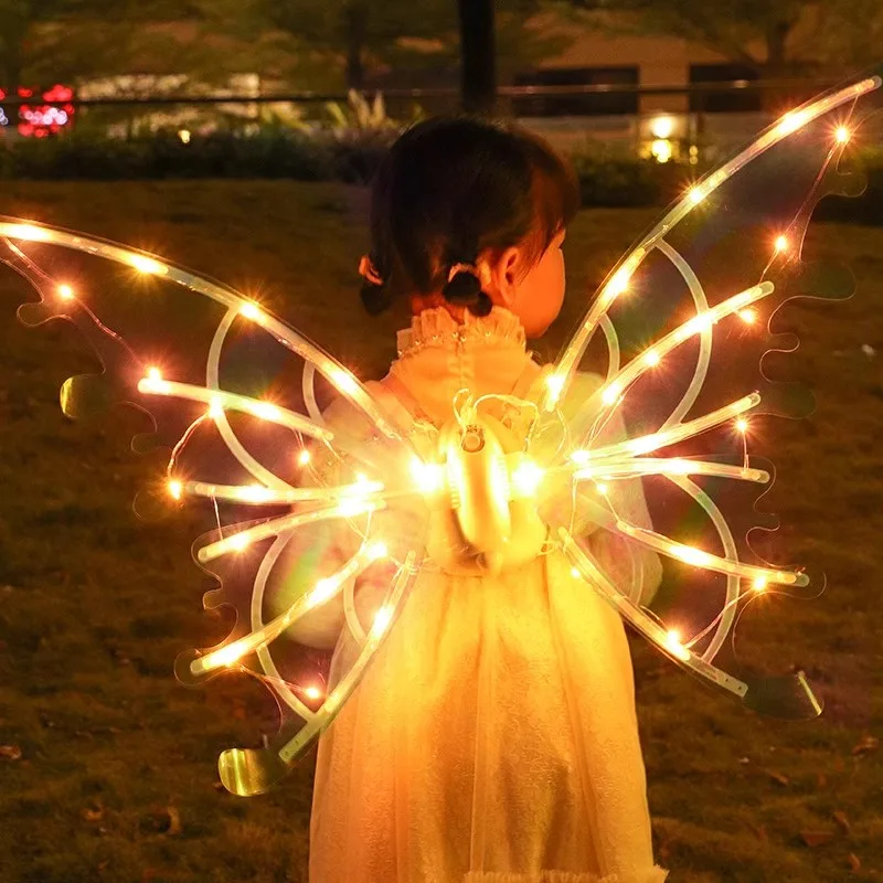 

Children's Girl's Luminous Butterfly Electric Wings Toy Music Elf Wings Halloween Performance Costume Christmas Gift
