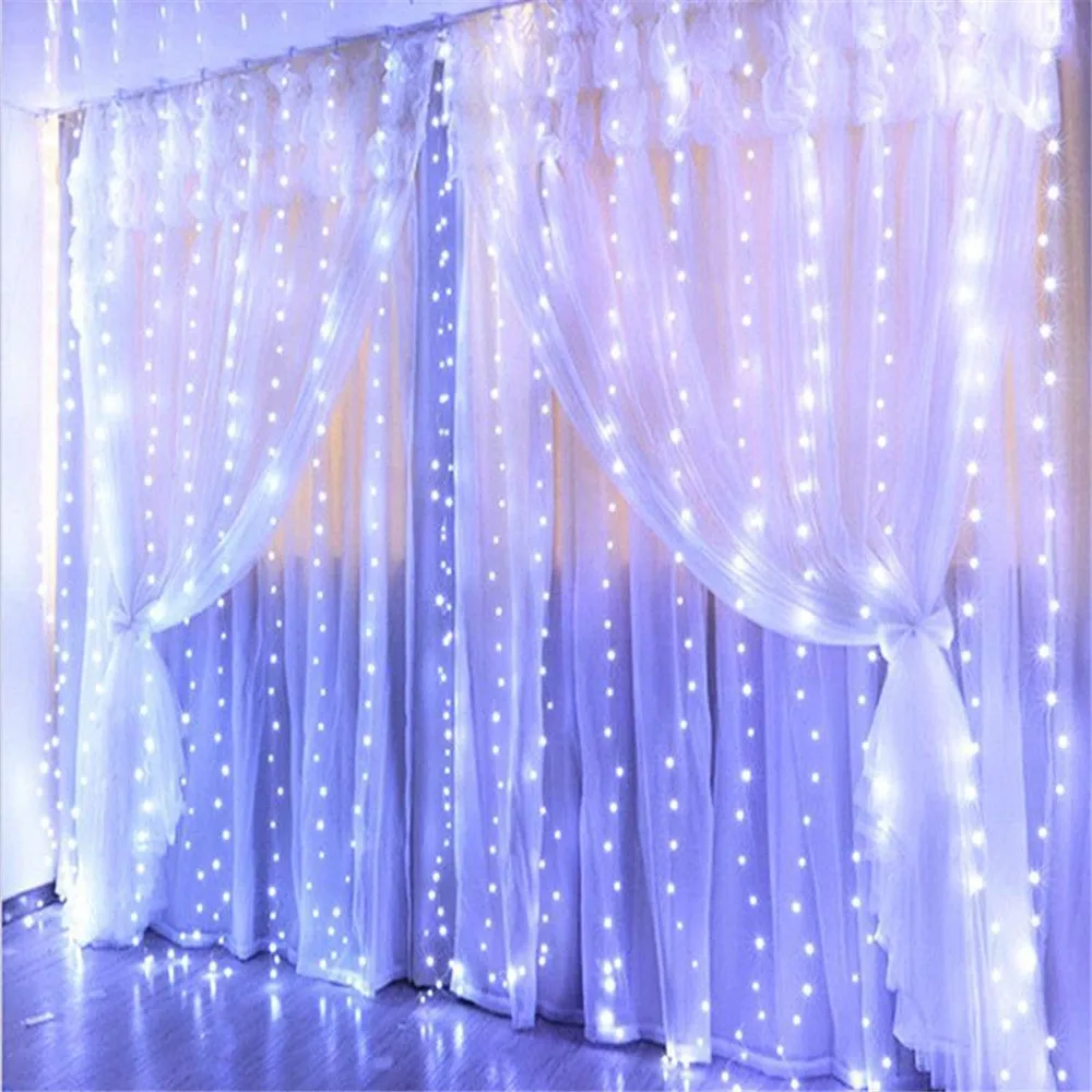 3M/6M LED Curtain Garland on The Window USB String Lights Fairy Festoon Remote Control Christmas Wedding Decor for Home Room