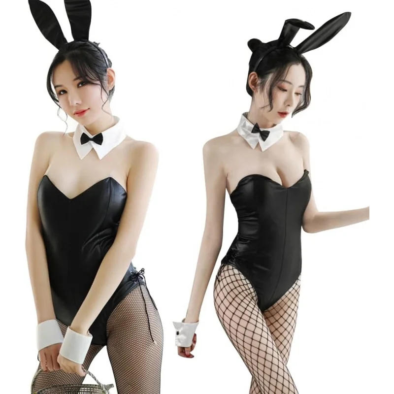 

❤️❤️❤️Womens Bunny Costume Adult Outfit Anime Role Cosplay suit with Bunny Ear Stockings Set❤️⭐️❤️