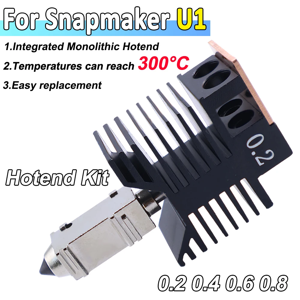 

Nano-Coating Upgraded Hotend For Snapmaker U1 Hot End 0.2 0.4 0.6 0.8mm 24V48w Ceramic Block Kit Head For u1 printer