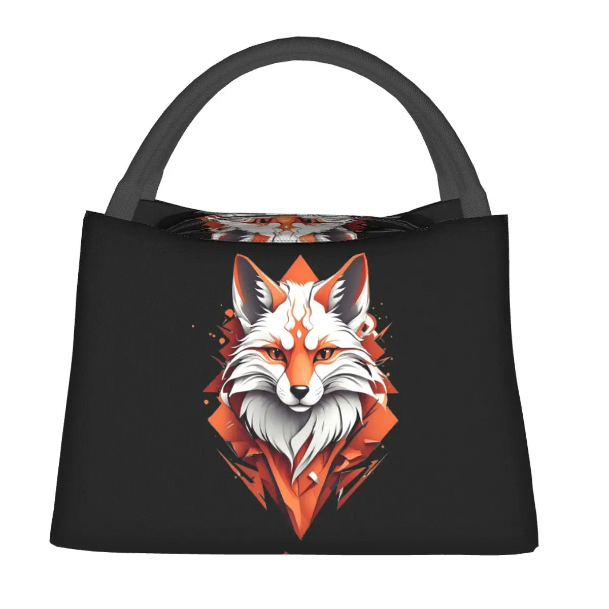 Kitsune Fox Lunch Bags Insulated Bento Box Leakproof Lunch Tote Picnic Bags Cooler Thermal Bag for Woman Student Travel