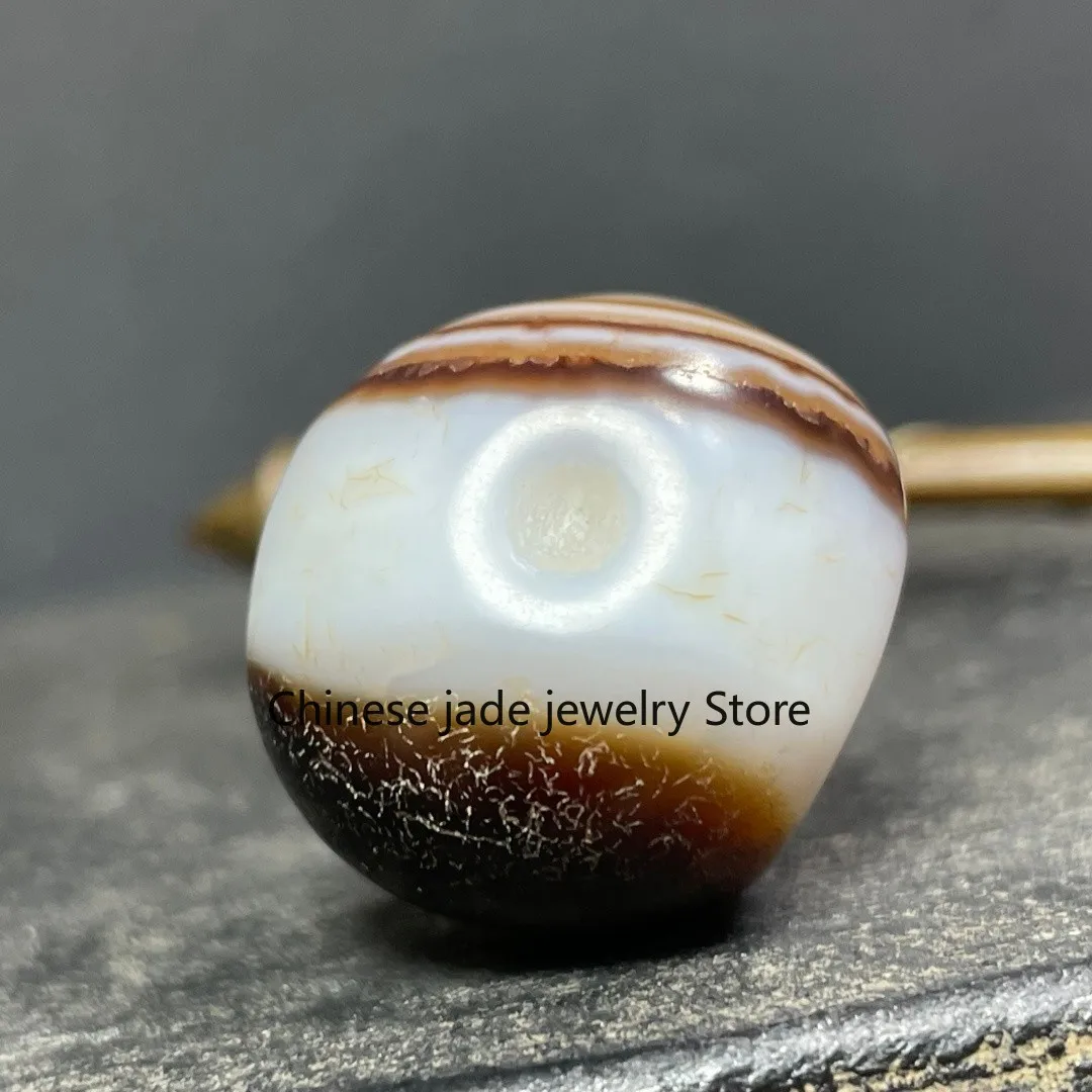 Tibetan Nepalese Himalayan Ancient agate Old Dzi Talisman eye Bead Amulet 1