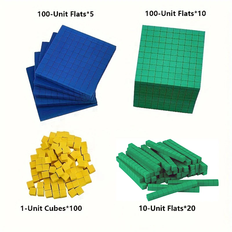 

126Pcs Foam Base Ten Blocks Toys For Math Kids Early Education Counters Number Blocks Math Cubes Counting Cubes Teaching Aids