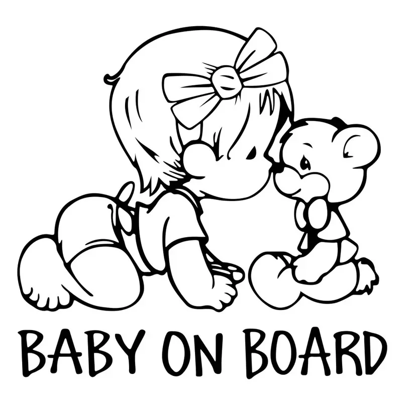 Car Sticker Lovely Baby Girl on Board Accessories Warning Sign Vinyl Decal Auto Motorcycle Decoration Decals,15cm*15cm
