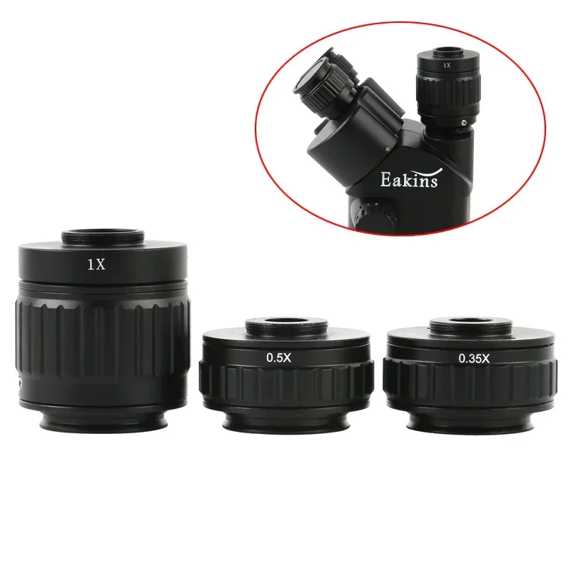38mm do mocowania C 0,35X 0,5X Adapter obiektywu 1X rurka adaptera trójokularowy mikroskop stereoskopowy przemysłowe lutowanie złącze ostrości kamery