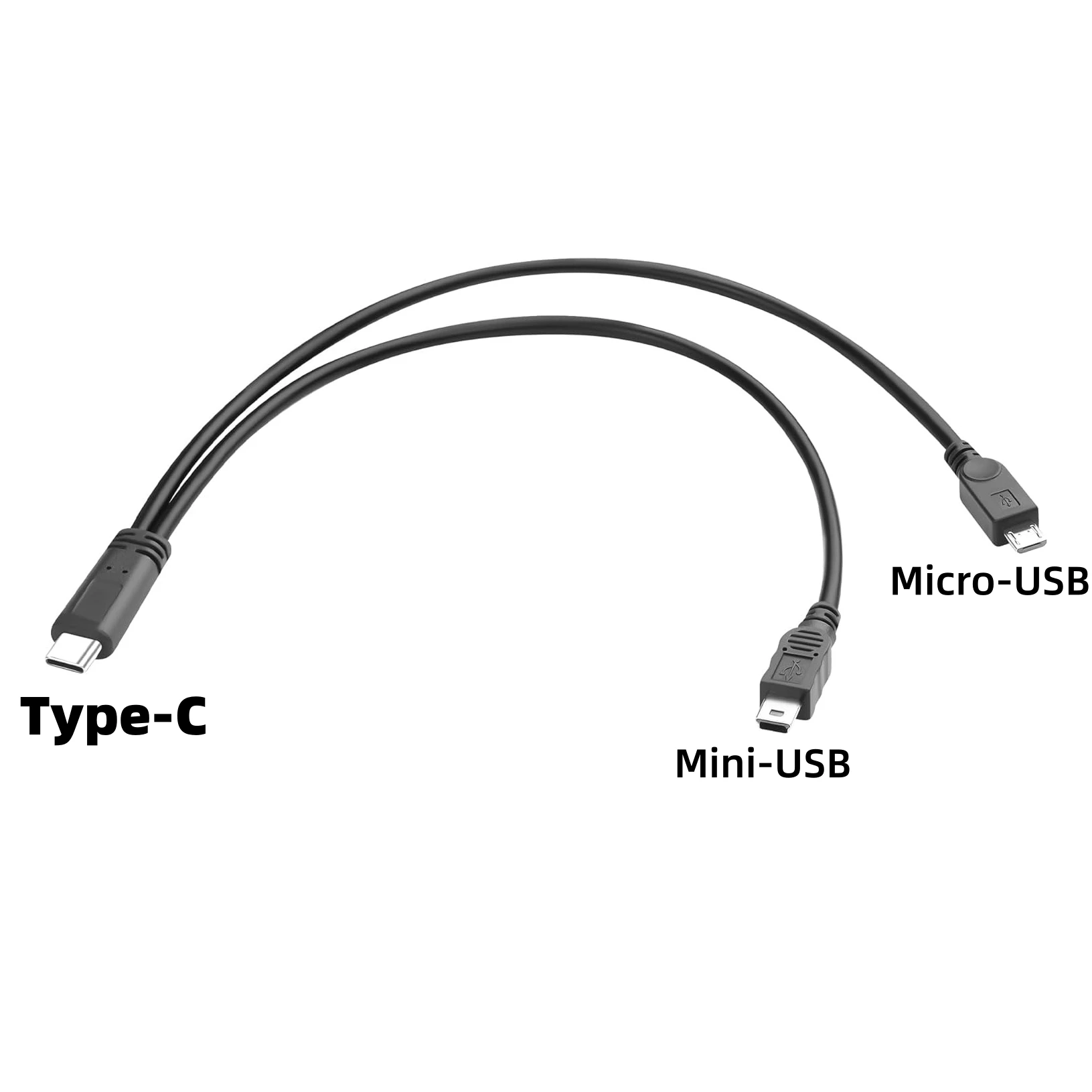 

0.3m/1Ft Type-C to Micro-USB & Mini-USB Charging Cable (Only Support Charging) 1 to 2 USB C Splitter Charging Cable for MP3 MP4