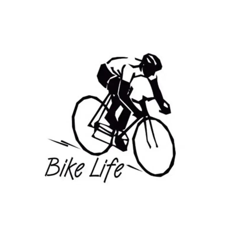 New Design Car Sticker Bike Life Peddle Bike Dirt Bike Sticker Black/silver Reflective Car Decorative Accessories, 33cm