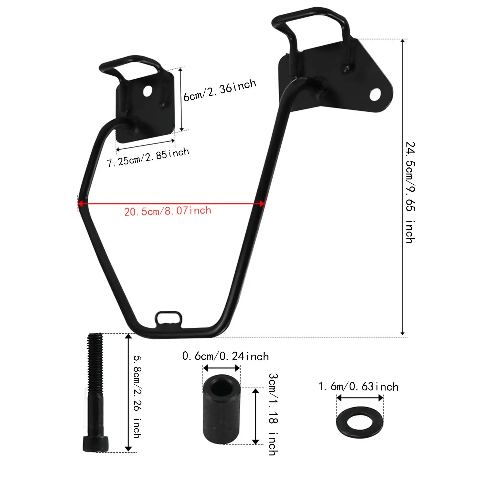 Motorcycle Side Bag Support Right Iron Bracket Stable Fixed Design Belt Loop Hook for Honda GB350 2BL-NC59 8BL-NC59 Black