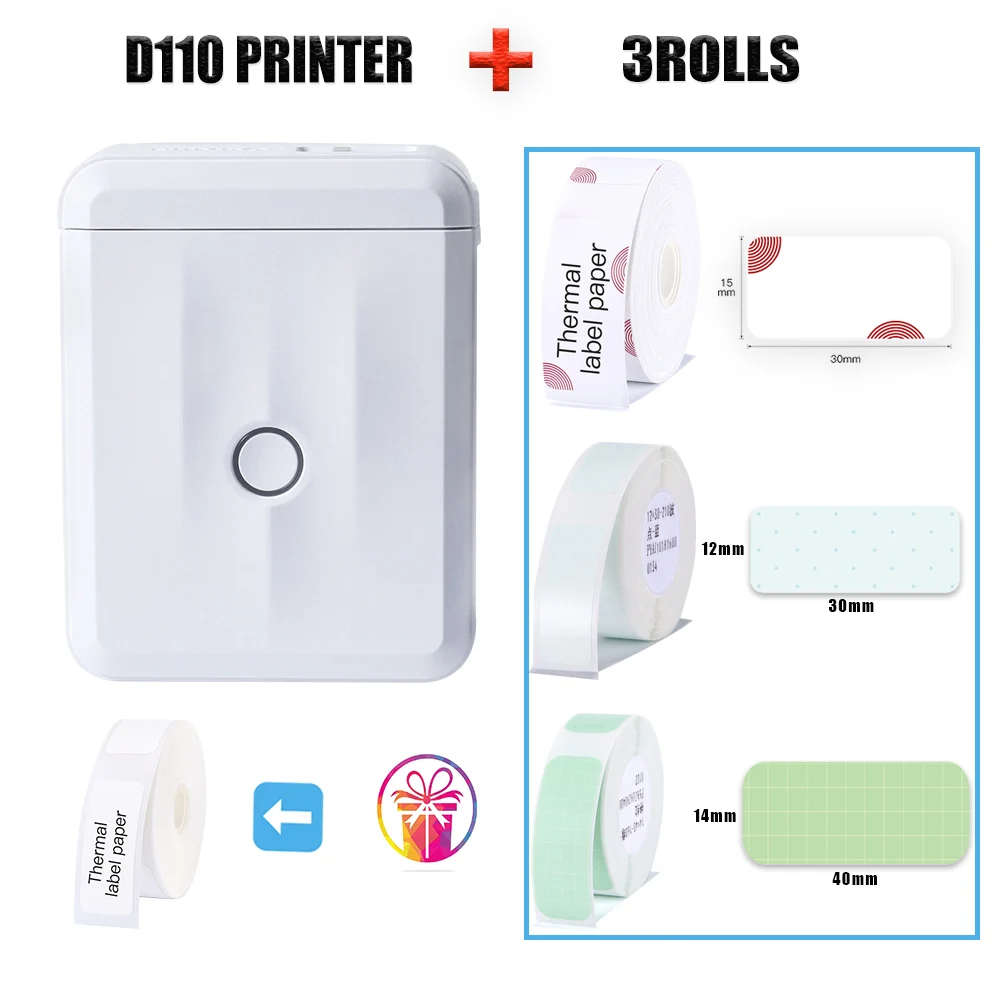 Compact and User-Friendly Thermal Label Printer D110 Niimbot Transfer Print Label Forms No Need Ink or Toner Portable & Mini New