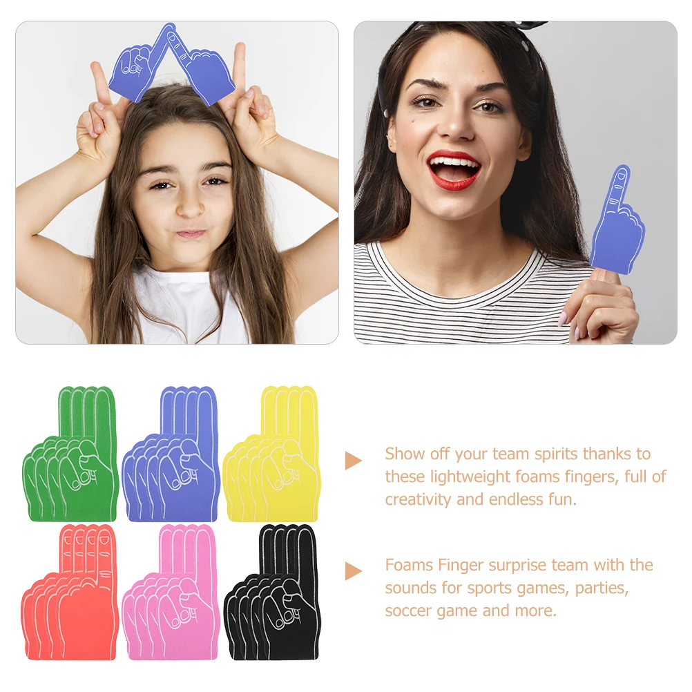 

24pcs Foam Finger Party Props Sports Event Cheer Accessories Noise Makers For Soccer Concerts Lightweight Comfortable Team