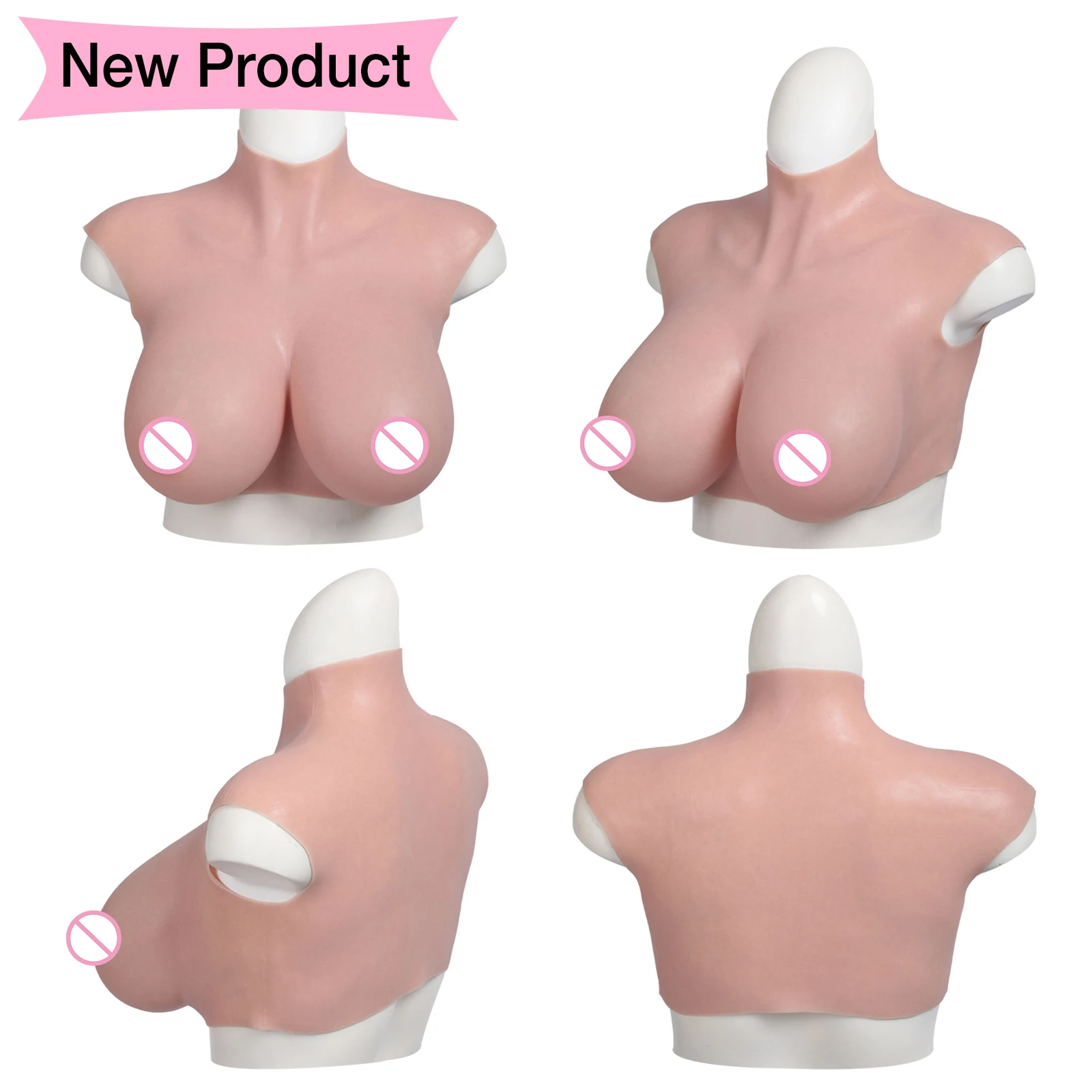 

U-Charmmore Crossdresser Realistic Breast Forms High Quality Fake Boobs For Crossdressing Drag Queen Transgender Shemale Cosplay