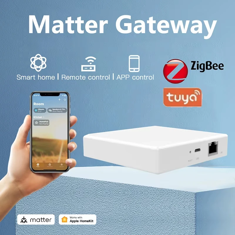 

Многорежимный шлюз Matter Thread Hub Tuya Zigbee Gateway Поддержка моста для умного дома Alexa Google Home Smart Life Control