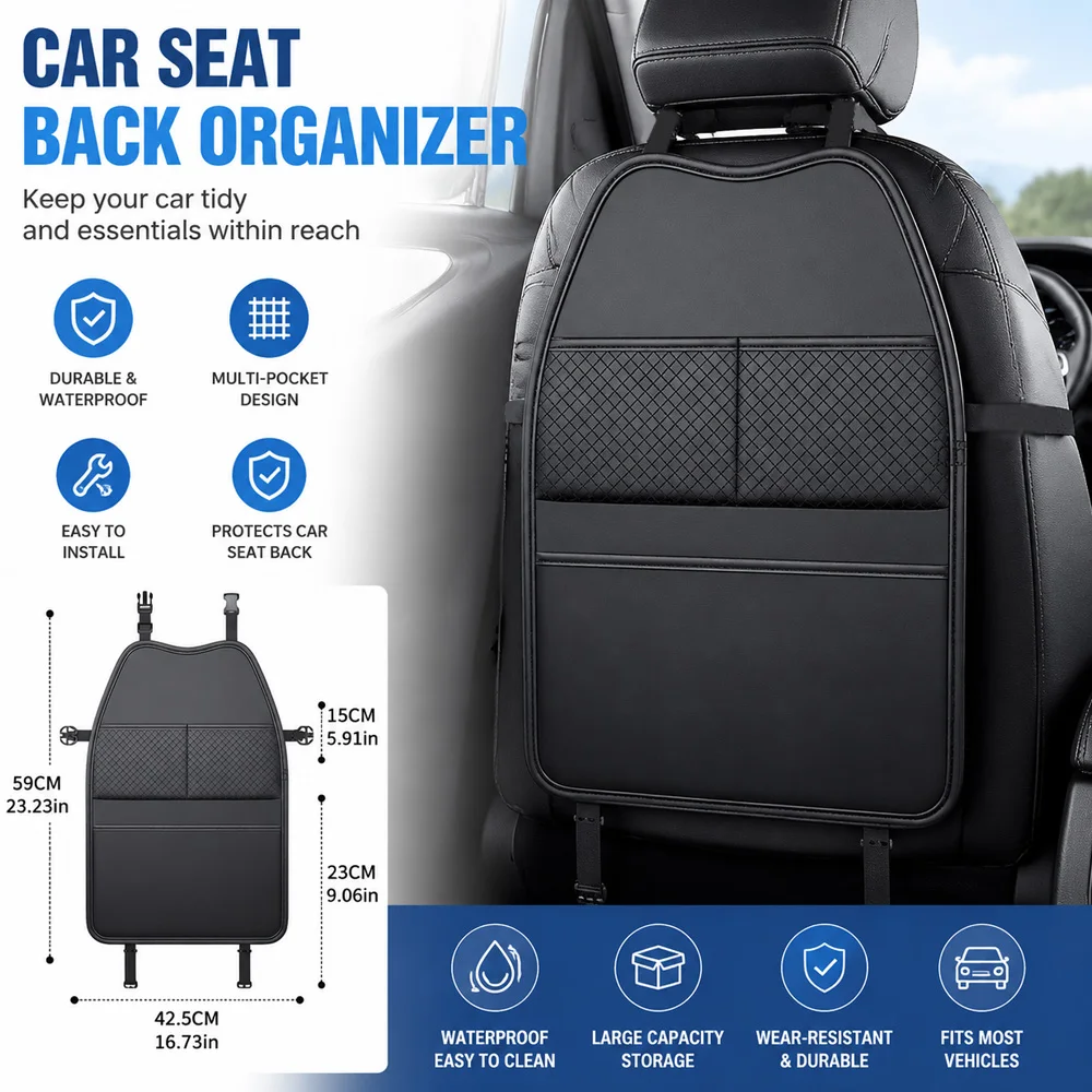 High‑Grade Car Seat Back Multifunctional Storage Bag Multi‑Pocket Hanging Fit Standard & Sport Seats Auto Interior Parts view 2
