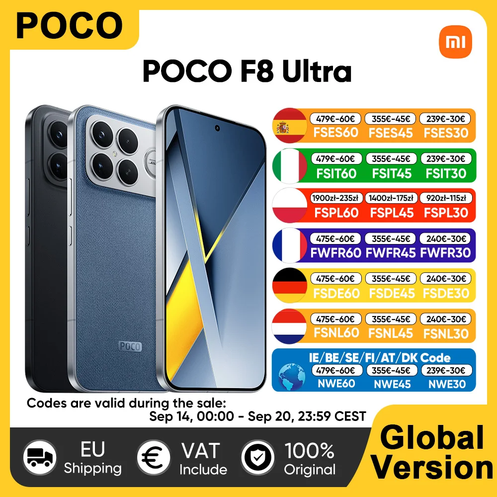 Globale Version POCO F8 Ultra 5G Smartphone Snapdragon ®   8 Elite Gen 5 6500mAh 100W HyperCharge 6,9' Augenschonendes AMOLED-Display NFC