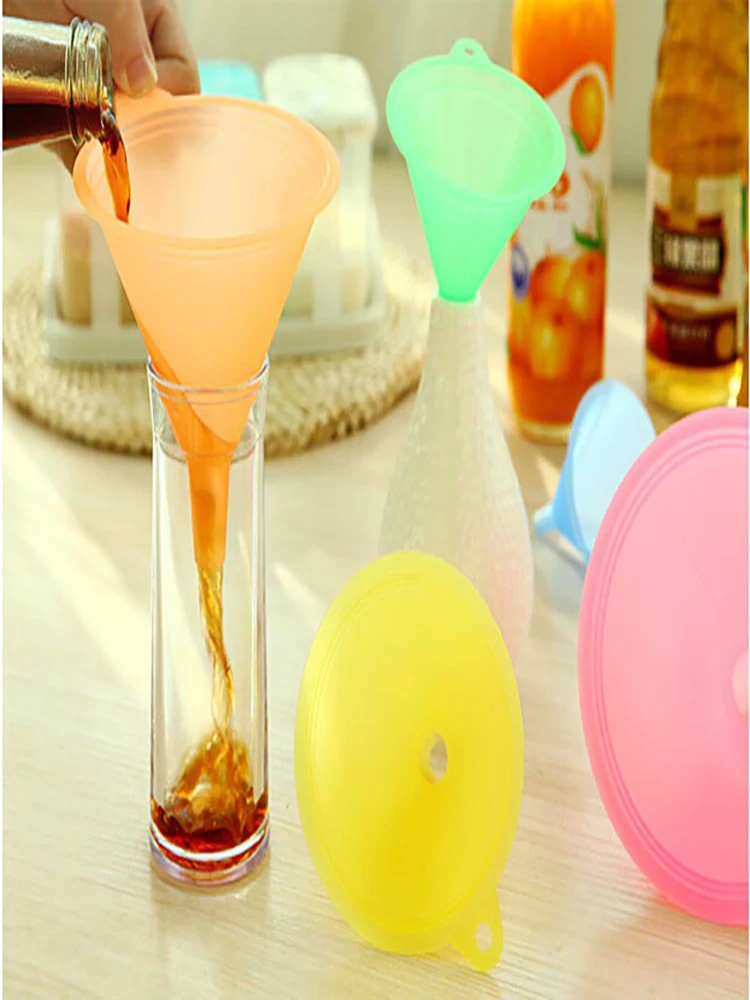 Household Wine Oil Soy Sauce Liquid Dispensing Transparent Food Grade Pp Plastic Large Diameter Large And Small Funnels 5-Piece