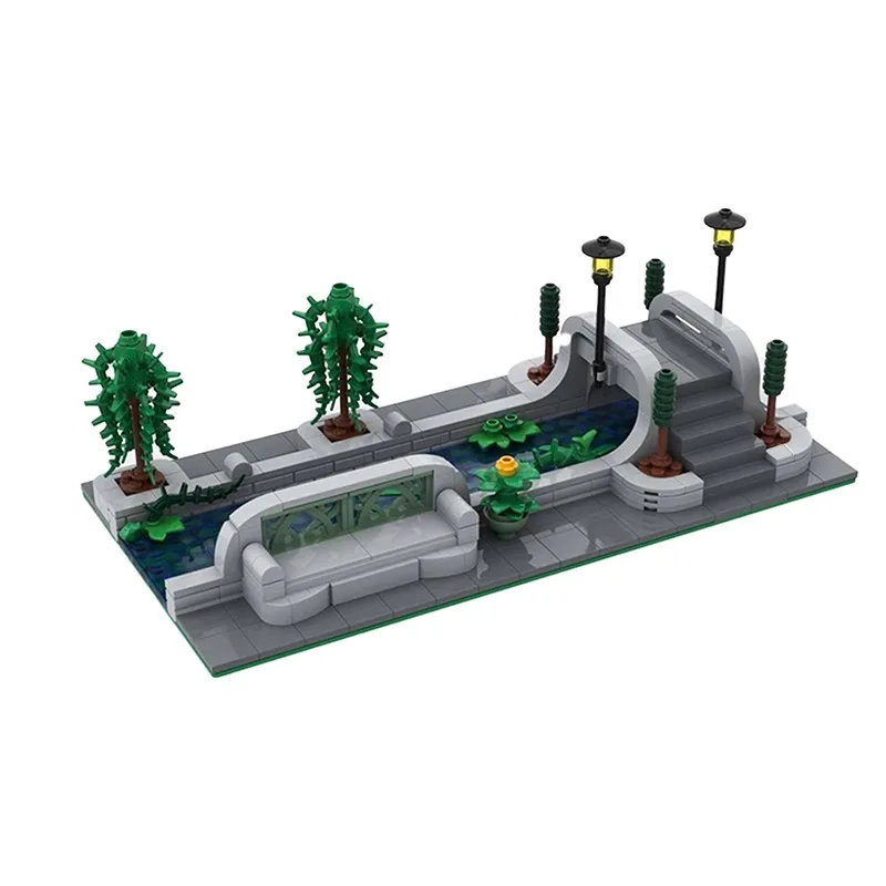 Clássico retro arquitetura moc design criativo bloco de construção brinquedos modelo cena canal modular crianças adulto coleção presente ornamento