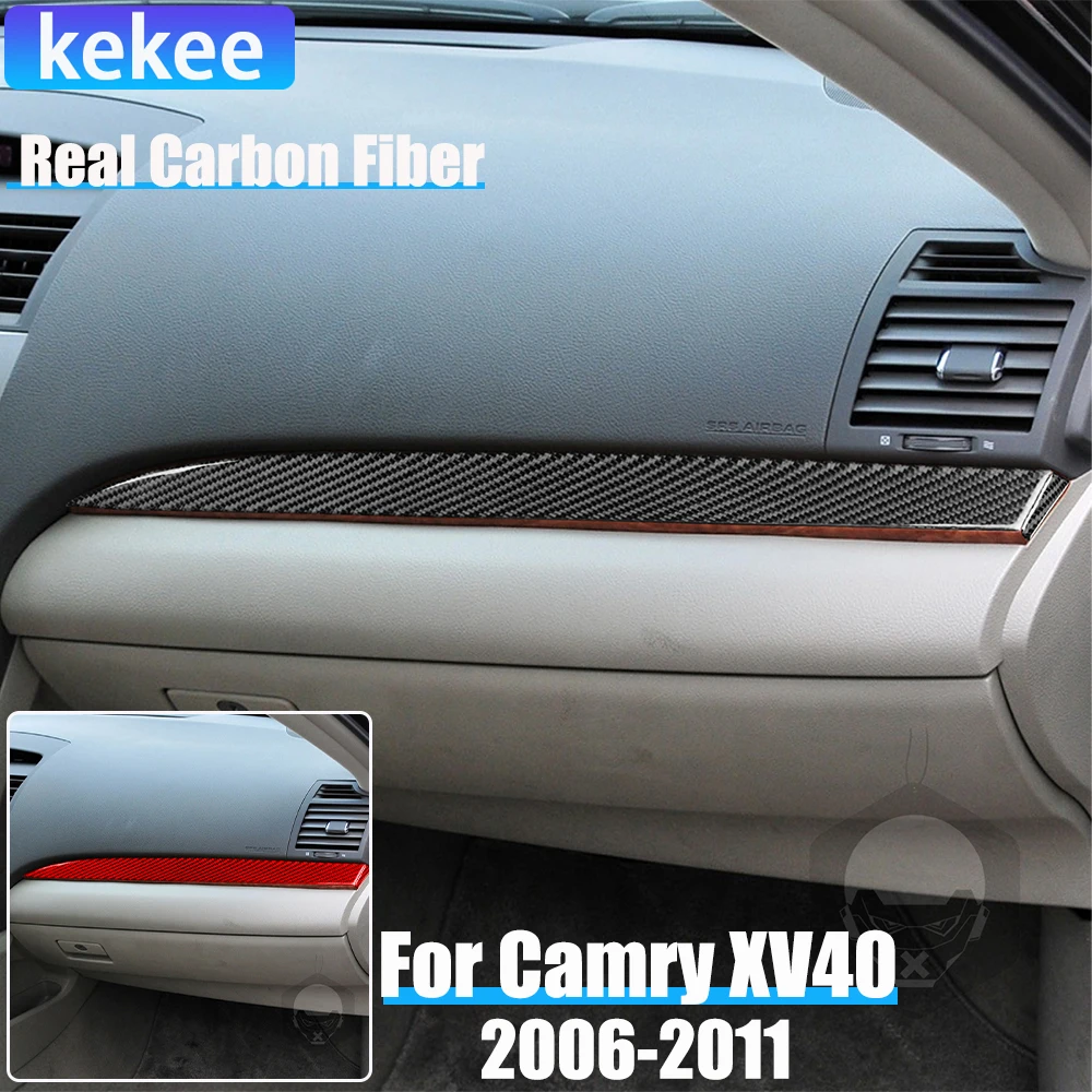 

Настоящие автомобильные аксессуары из углеродного волокна, накладка на пассажирское отделение, мягкая наклейка для Toyota Camry 6-го поколения XV40 2006 2007 2008 2009 2010 2011