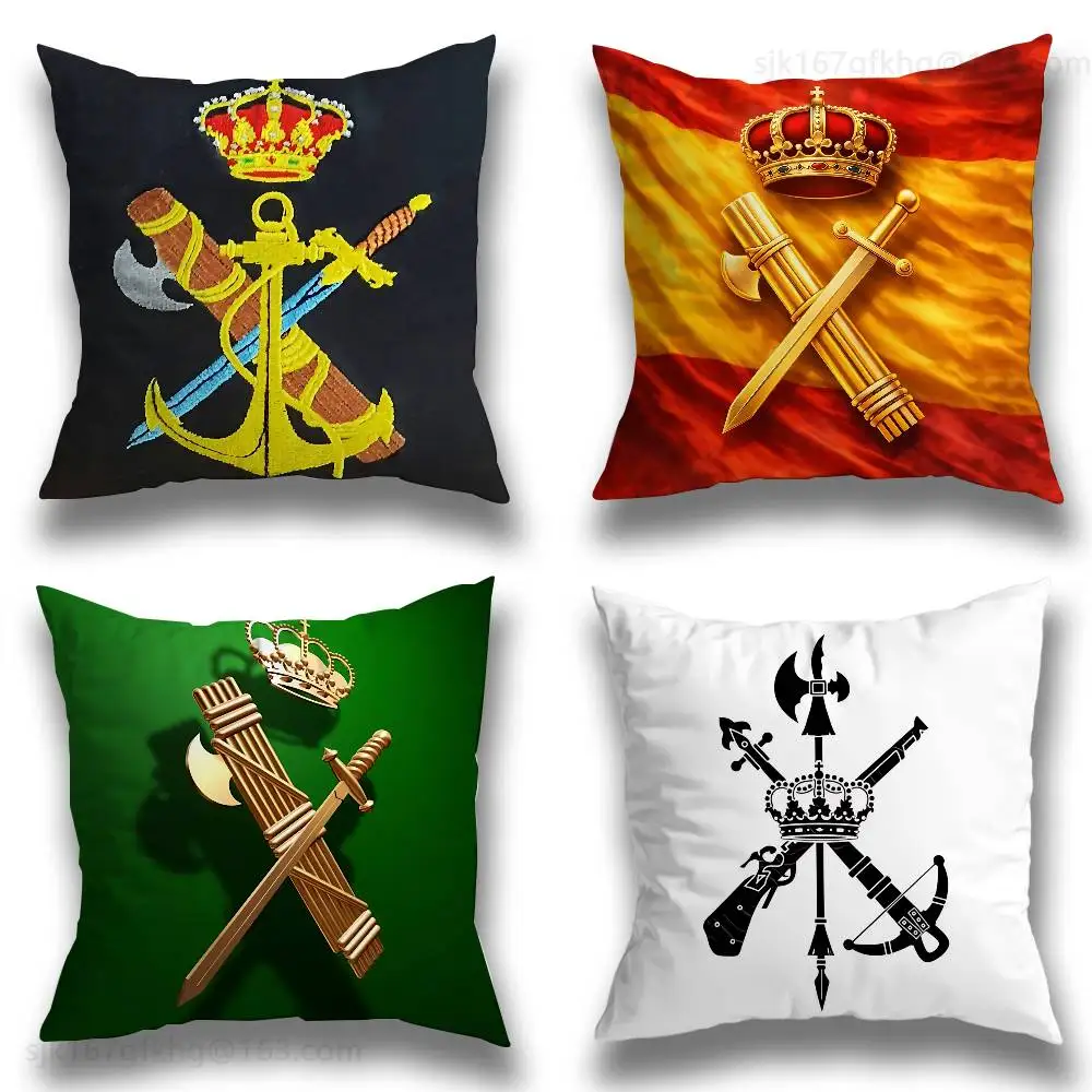 S-Spanish C-Civil G-Guard  pillowcase casual style decoration, suitable for home decoration (excluding pillow core)
