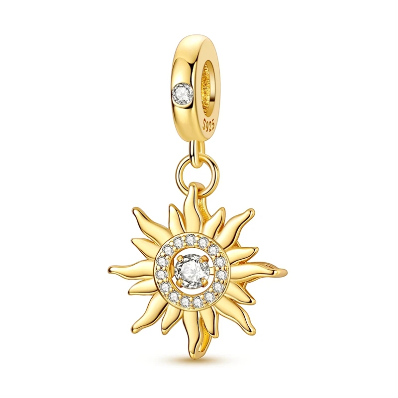 Neue 925 Sterling Silber Original Charms Anhänger Perlen Passend für Armband DIY Goldener Kürbis Kutsche Mädchen Junge Charm Damenschmuck Geschenk