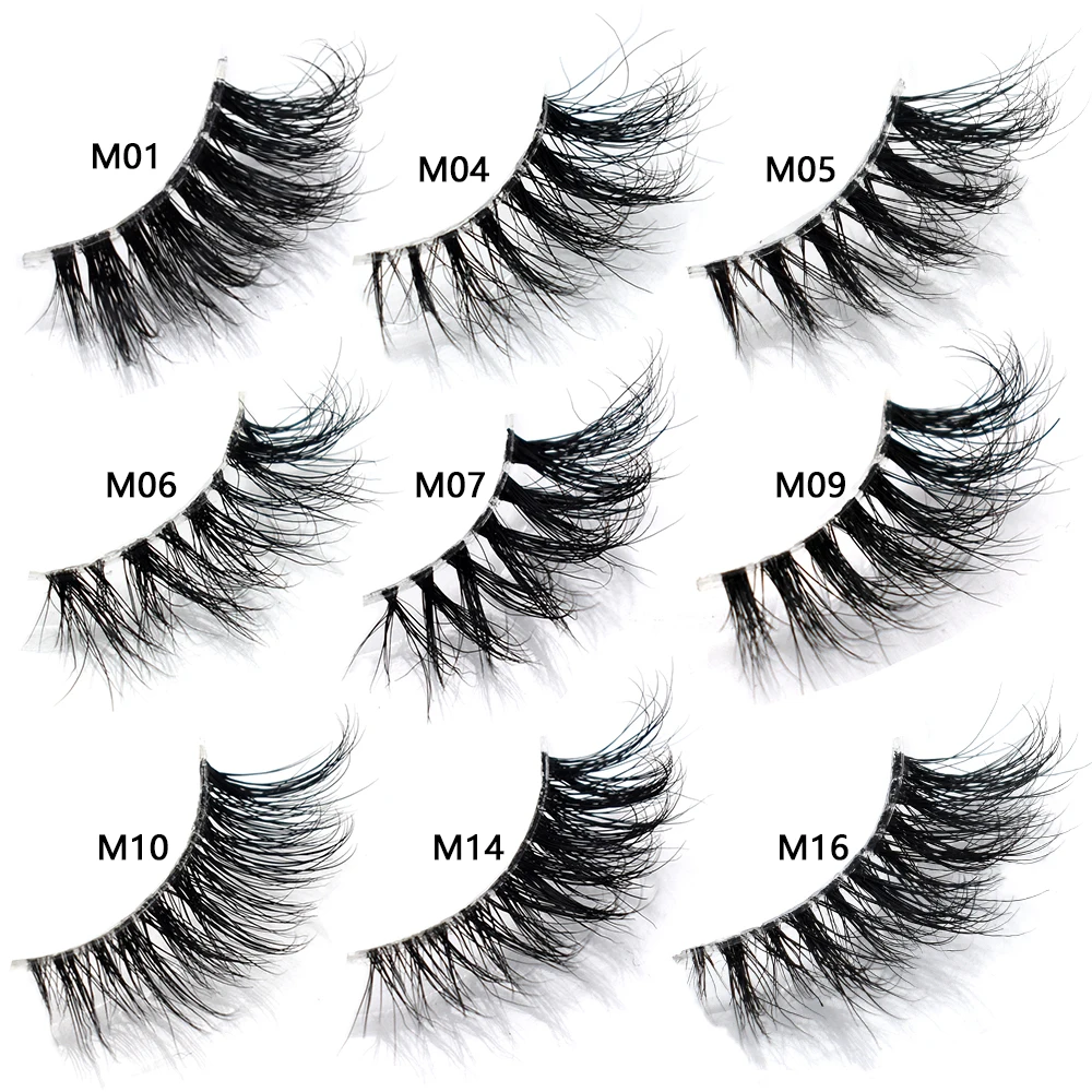 Großhandel Nerzwimpern 3D Flauschige Wispy 12mm-20mm Wimpern Natürliche Weiche Flauschige Falsche Wimpern 500 Stile Verfügbar – Detail 25