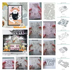 Nowość 2024 Halloween Word Strips Nuts for Fall Apple Farm Tree Cleanup Crew Spooks Fright Mice Die Cut DIY Scrapbooking Card Stamp