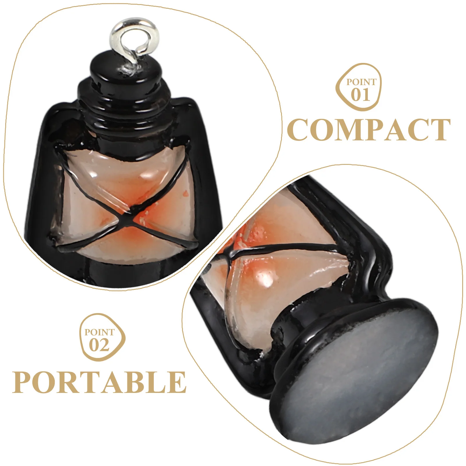 

10Pcs Mini Oil Lamp Resin Pendants Vintage Hanging Ornament Jewelry Charm Keychain Decor Oil Lamp Shaped Jewelry Charm
