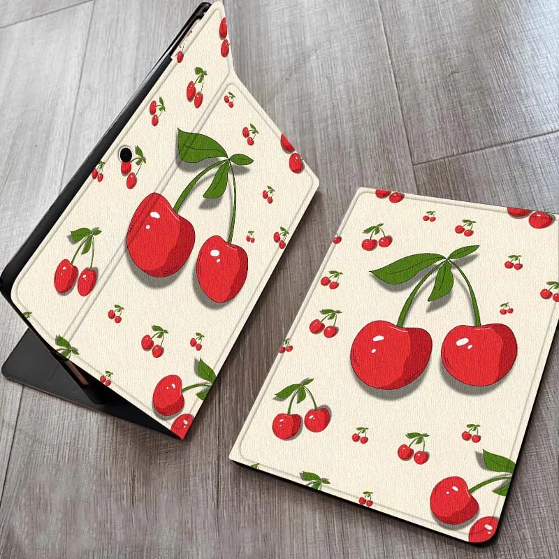 

Cartoon Cherry Check Pattern For OPPO Realme Pad Air X 10.36 11 Inch Tablet Case
