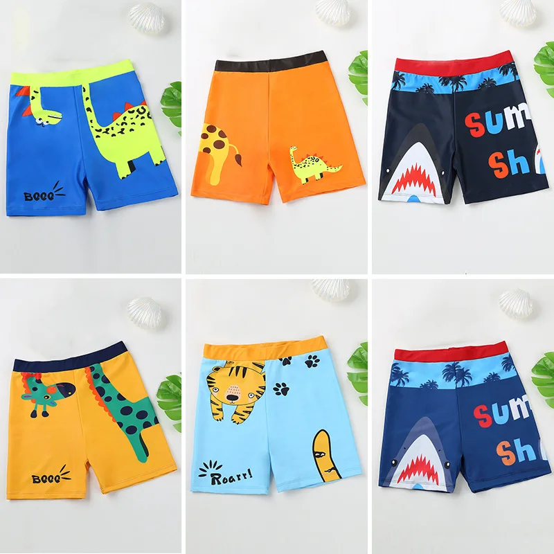 Children Beach Shorts Cartoon Print 2022 Boys Swimsuit Board Shorts Boys Briefs Bathing Suit Swimwear Summer Swimming Trunks