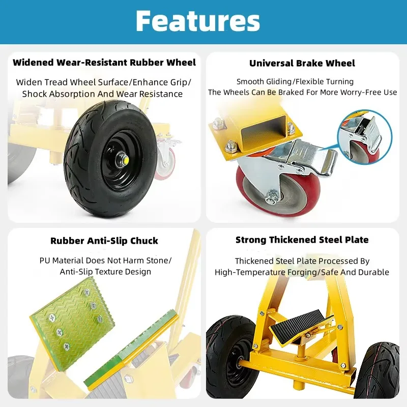 Factory Direct 2026 Automatic plywood truck self-locking trolley trolley 400kg slate truck marble slab handling