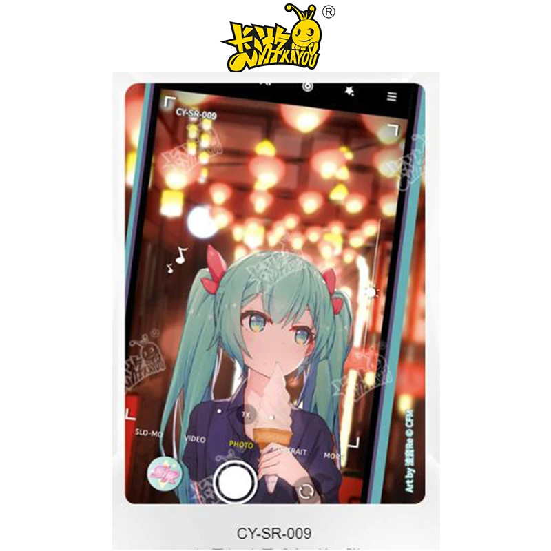 Kayou SR (001-024) series Collection card Anime characters Hatsune Miku Kagamine Rin Bronzing flash card Game toy Christmas gift