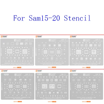 AMAOE Sam15-20 BGA ReballingลายฉลุสําหรับSamsung S21 S22 S23 S24 Plus Ultra Z Flip 3 W22 A33 A53 A13 A21S F13 M33 A14 A54 A156