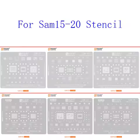 AMAOE Sam15-20 BGA Reballing Stencil for Samsung S21 S22 S23 S24 Plus Ultra Z Flip 3 W22 A33 A53 A13 A21S F13 M33 A14 A54 A156