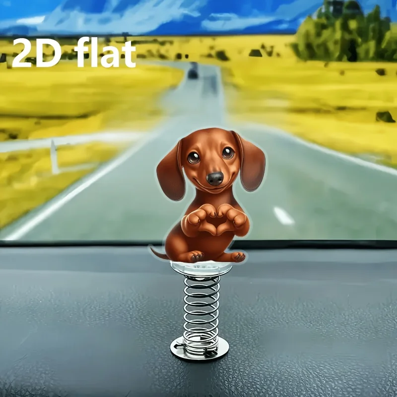 2D Flat 1pc Cute Dax Hound Acrylic Swing Ornament - Perfect for vehicle, table and bike decoration, gifts for family and friends