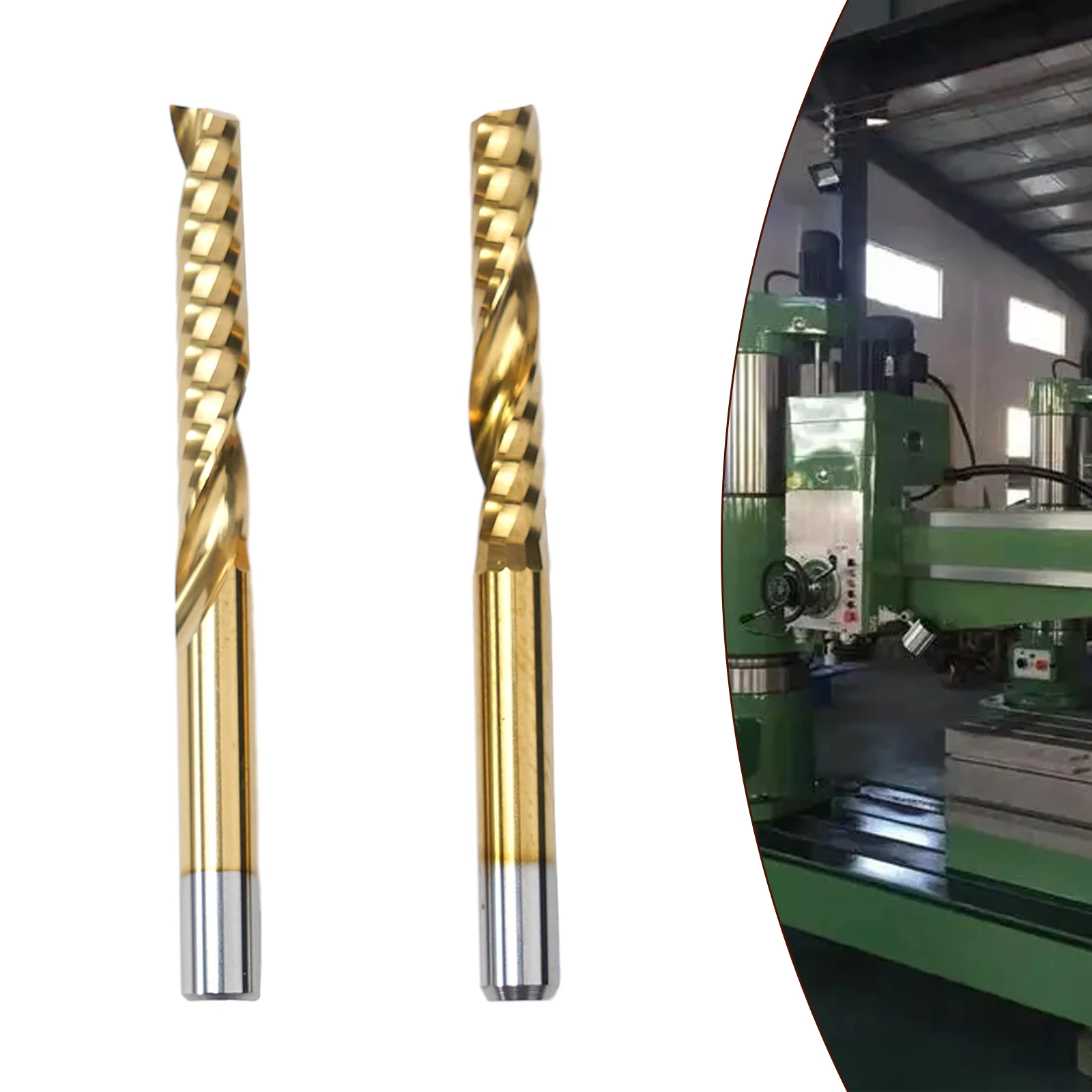 

2pcs 4mm End Mills Milling Cutter Single Flute Titanium Plated 4mm Shank Aluminum Grinding Polishing MDF Log Acrylic