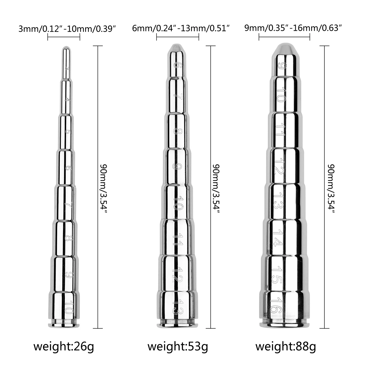 Sonde urétrale en métal pour hommes, mesure de la taille de l'urètre, dilatation urétrale, changement de changement de batterie, stimulation de la tête du pénis, jouets sexuels masculins, 1PC