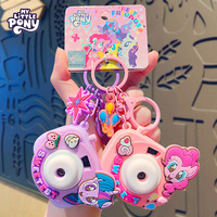 Kawaii My Little Pony Keychain Accessories Backpack Pendant Anime Figure Toy Keyring Doll Girl Gift Twilight Sparkle Fluttershy