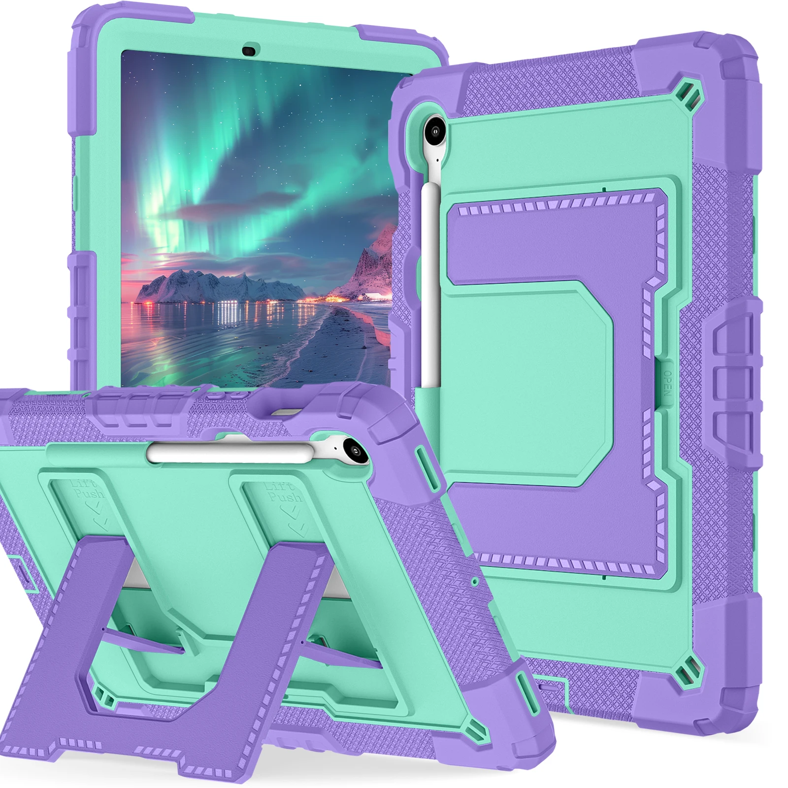 For Samsung Tab Case S10 Lite S10FE S9 FE Tab A11 A9 Plus  A11+ A9+ Stand Tablet Case Heavy Duty Thick Shockproof Hard Cover
