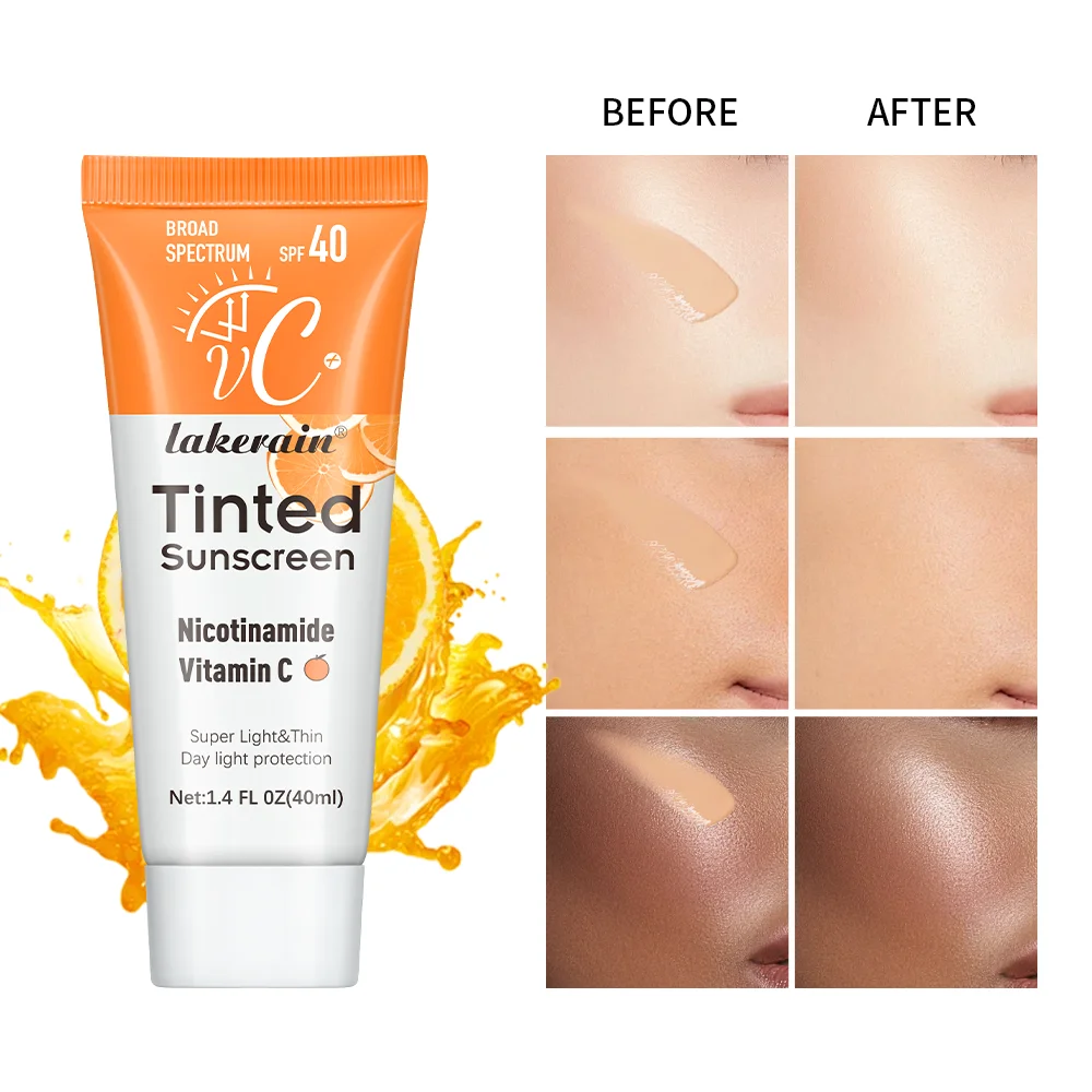 Whitening Sunscreen Cream Vitamin C SPF40+ Body Protector Solar Lotion Original Facial Protector Solar Concealer Foundation